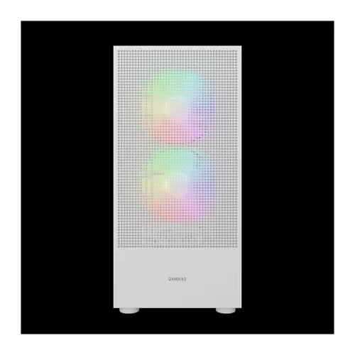 Case GAMDIAS TALOS M3 Mesh White ARGB – Mid Tower, 3 Fan ARGB PWM